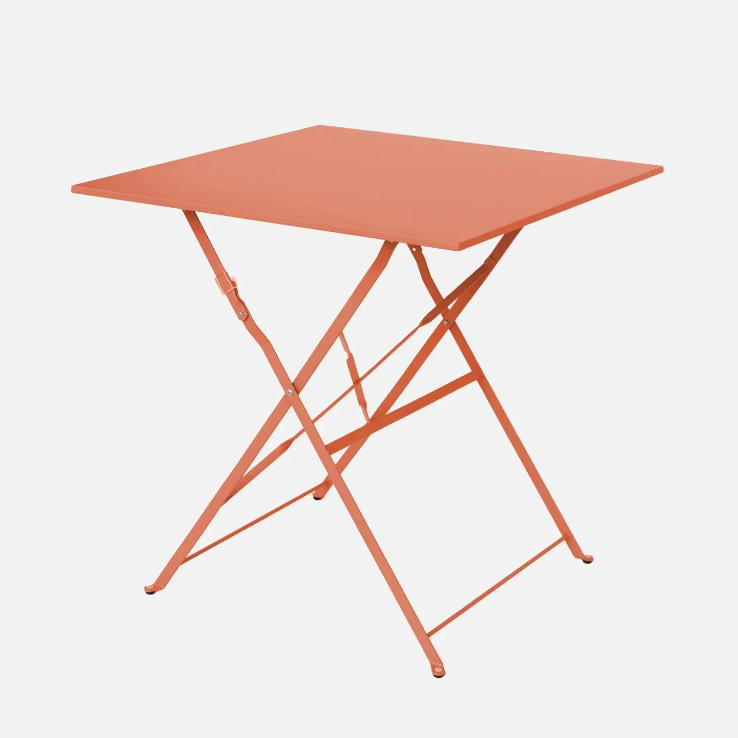 Square 2-seater folding metal bistro garden table with 2 chairs