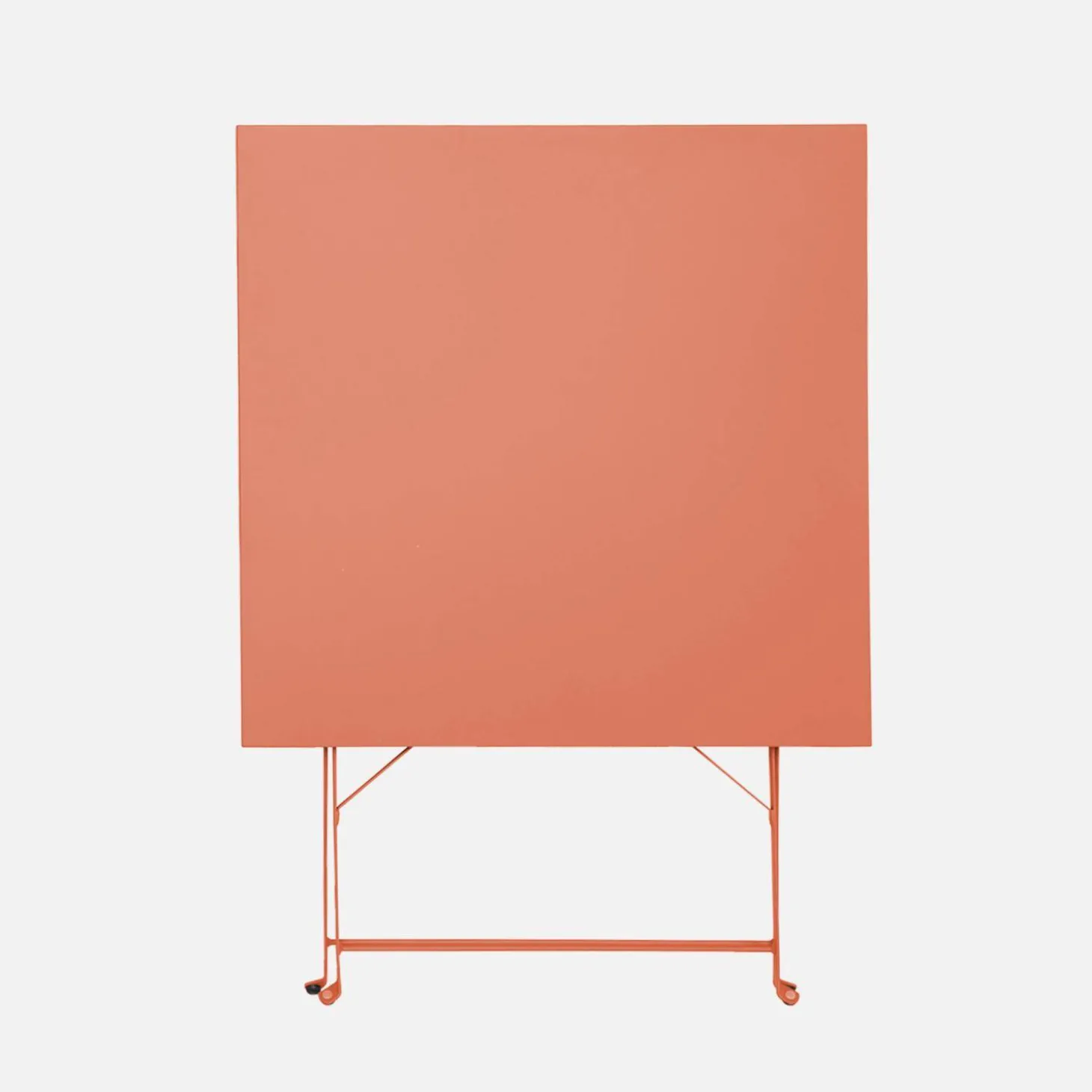 Square 2-seater folding metal bistro garden table with 2 chairs