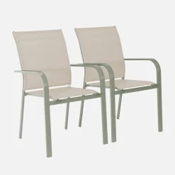 Stackable garden chair aluminum (set of 2)