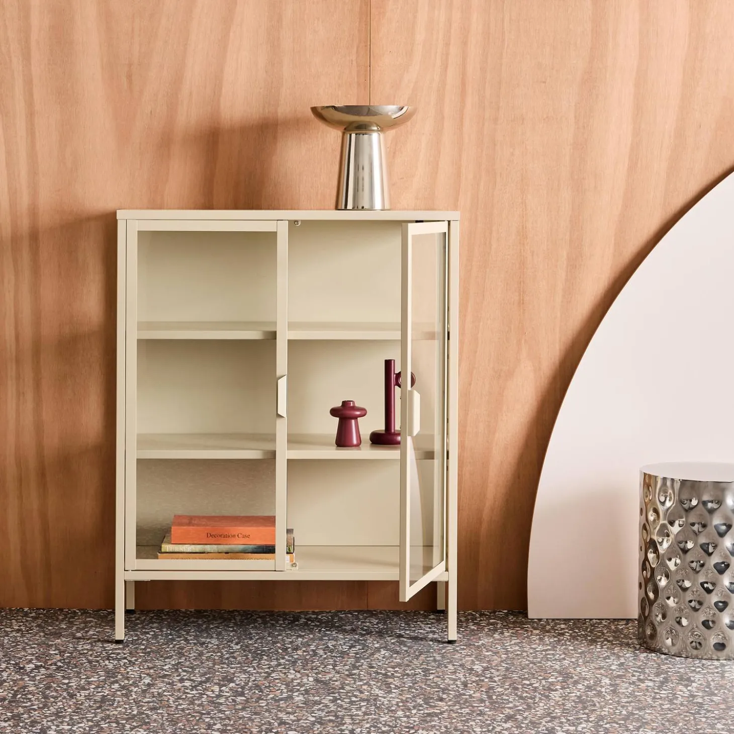 Steel and Tempered Glass Display Cabinet 2 Doors