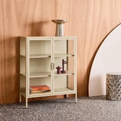 Steel and Tempered Glass Display Cabinet 2 Doors