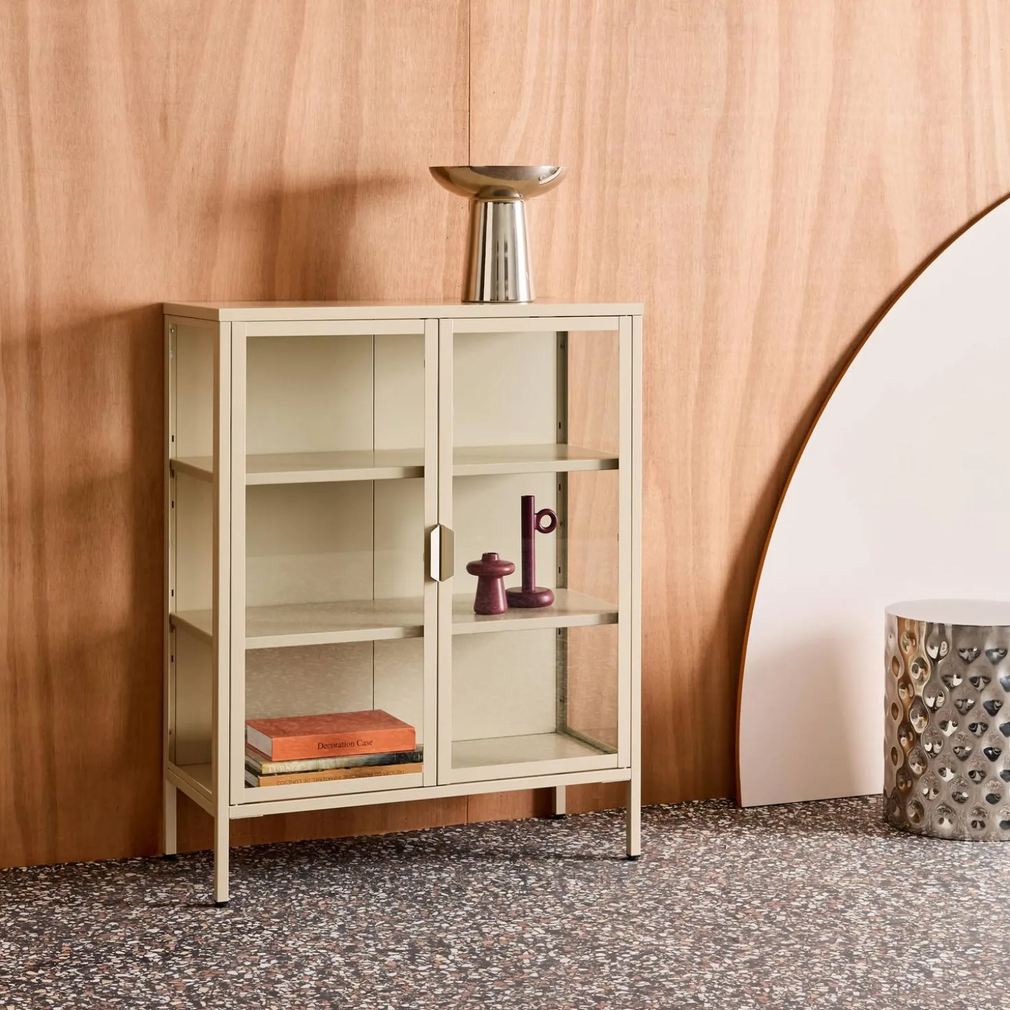 Steel and Tempered Glass Display Cabinet 2 Doors