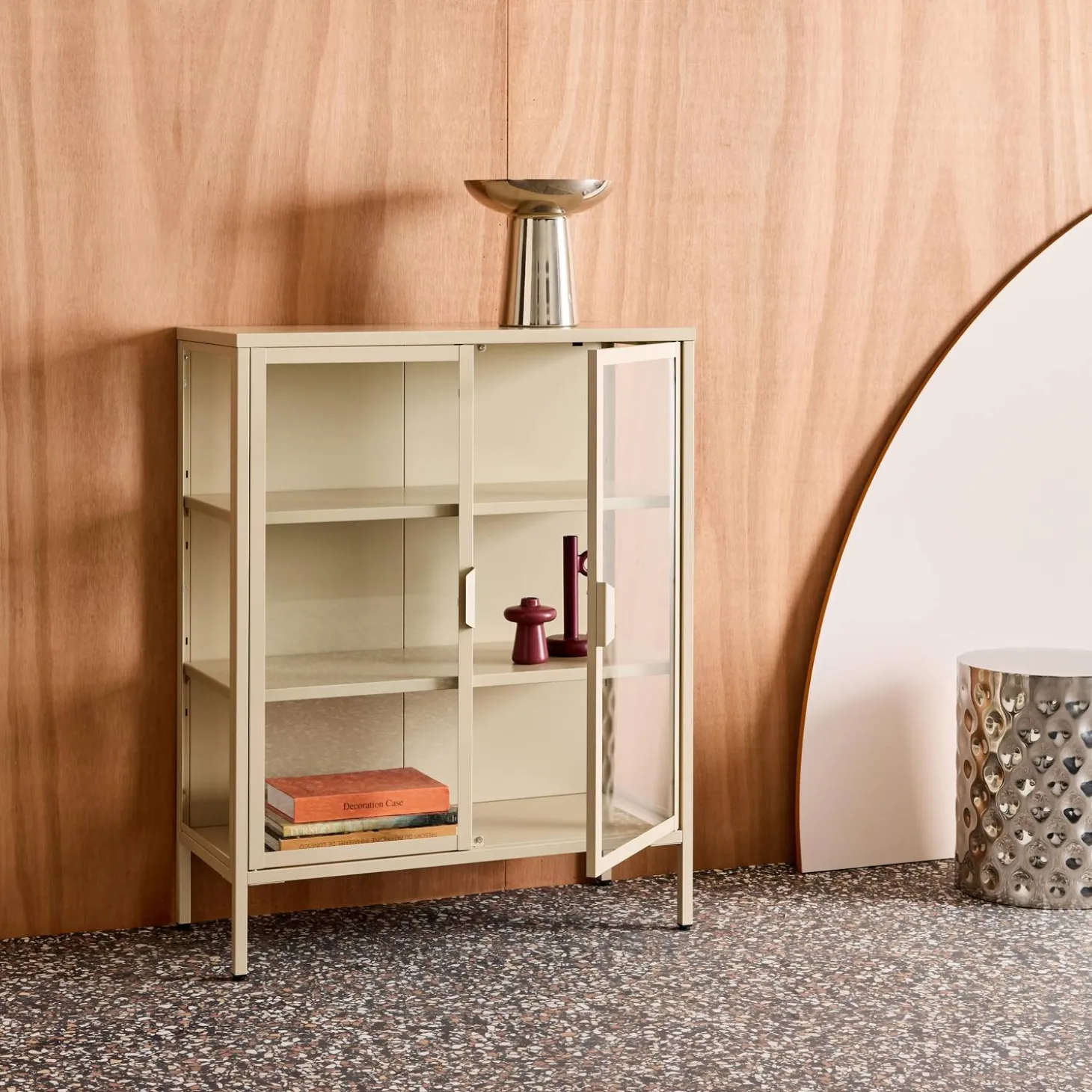 Steel and Tempered Glass Display Cabinet 2 Doors