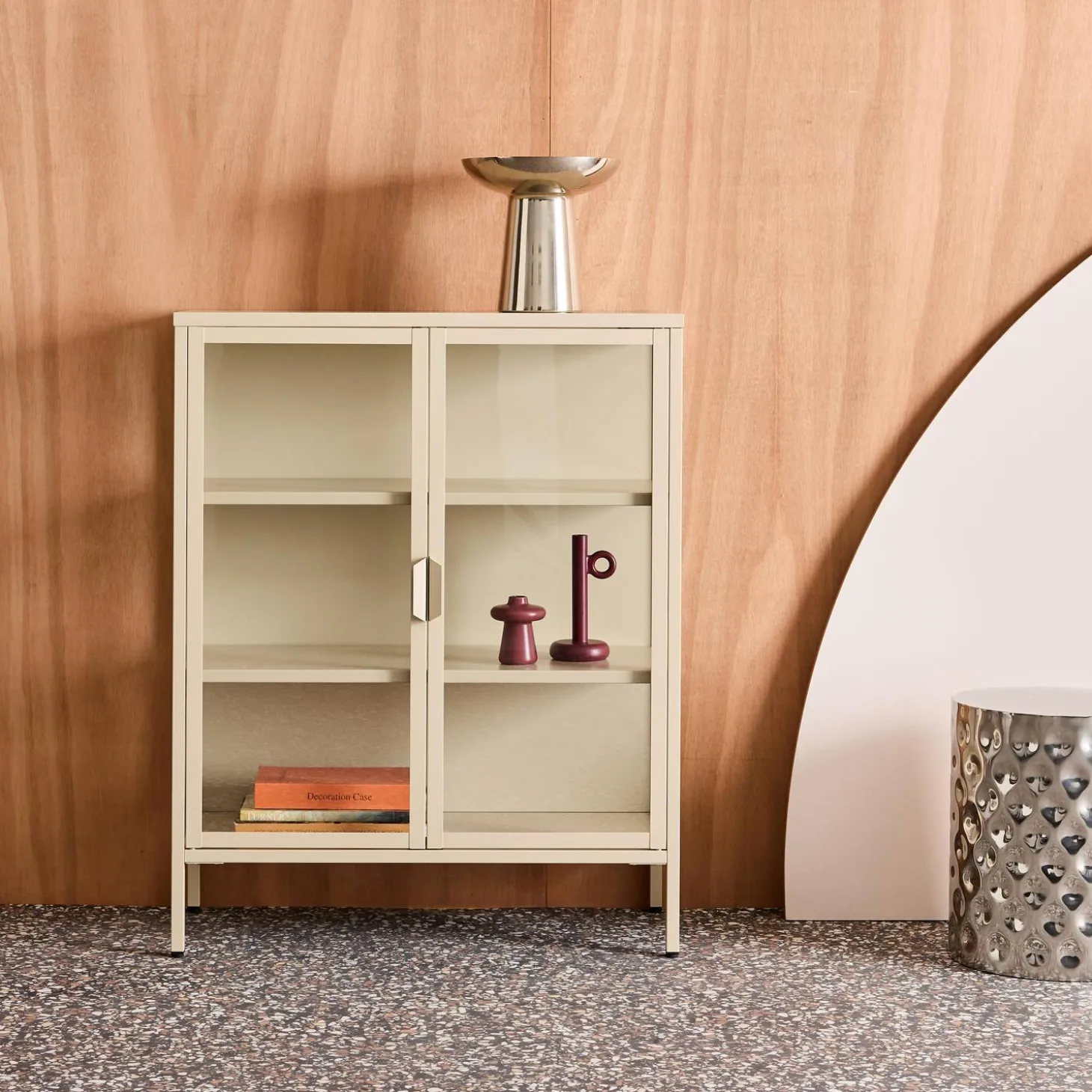 Steel and Tempered Glass Display Cabinet 2 Doors