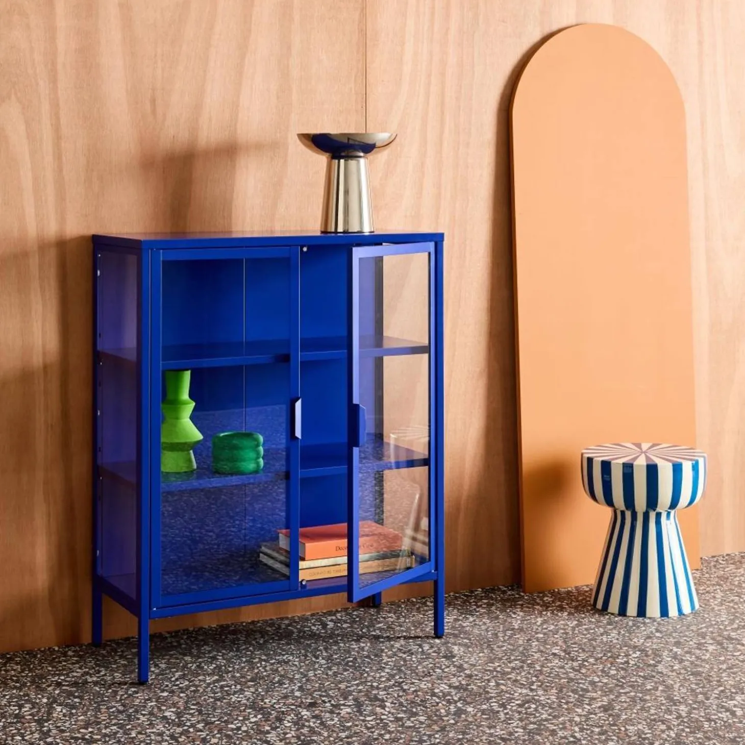 Steel and Tempered Glass Display Cabinet 2 Doors