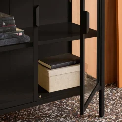 Steel and Tempered Glass Display Cabinet 2 Doors