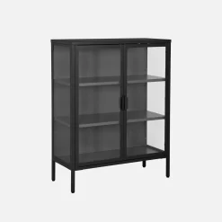 Steel and Tempered Glass Display Cabinet 2 Doors