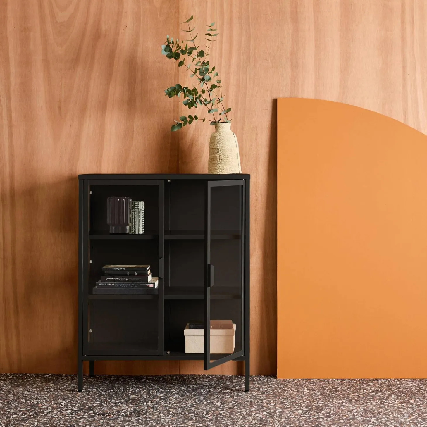 Steel and Tempered Glass Display Cabinet 2 Doors