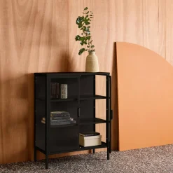 Steel and Tempered Glass Display Cabinet 2 Doors