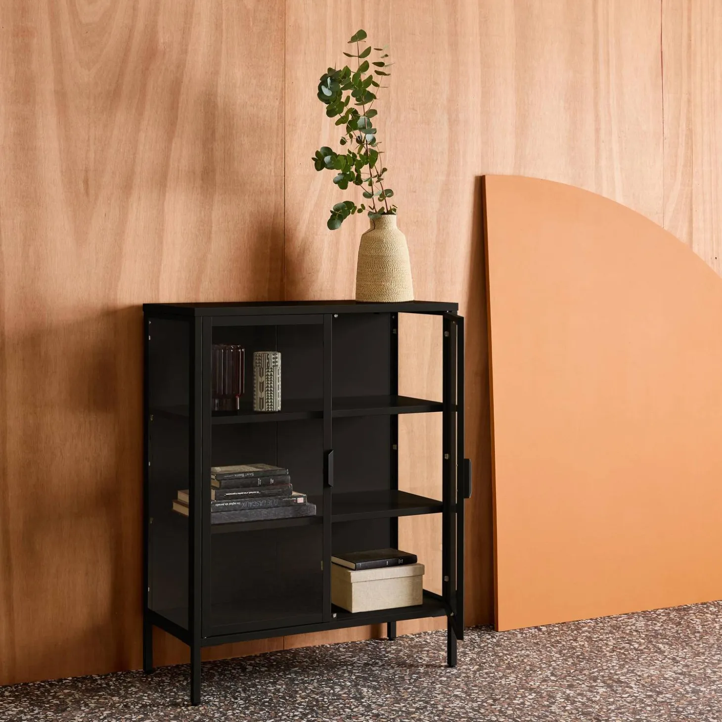 Steel and Tempered Glass Display Cabinet 2 Doors