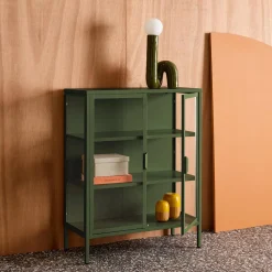 Steel and Tempered Glass Display Cabinet 2 Doors