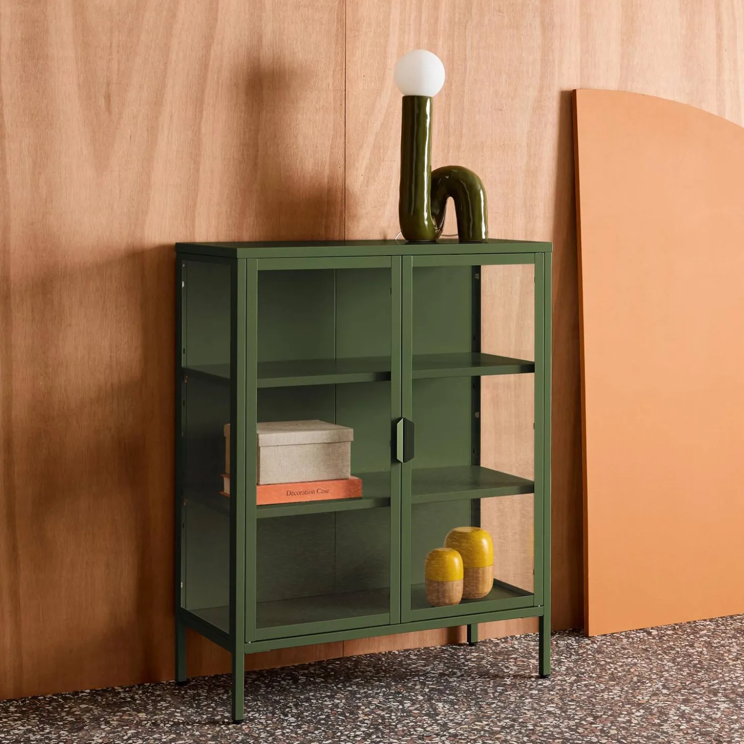 Steel and Tempered Glass Display Cabinet 2 Doors