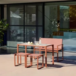 Steel and Textilene Garden Table + 4 Seats