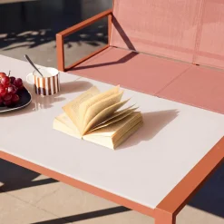 Steel and Textilene Garden Table + 4 Seats