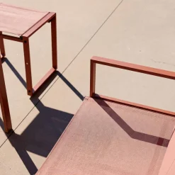 Steel and Textilene Garden Table + 4 Seats