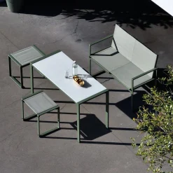 Steel and Textilene Garden Table + 4 Seats