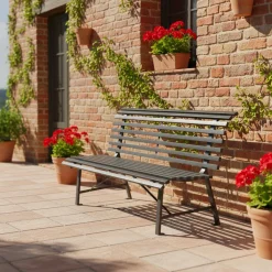 Steel garden bench 2-seater