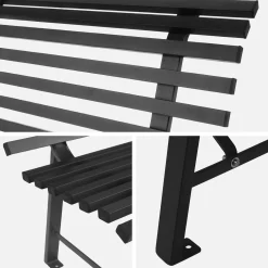 Steel garden bench 2-seater