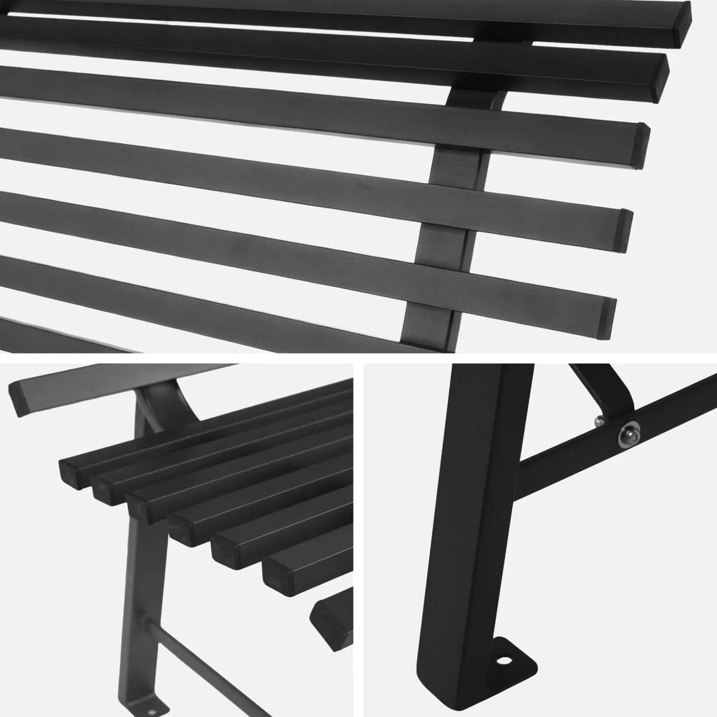 Steel garden bench 2-seater