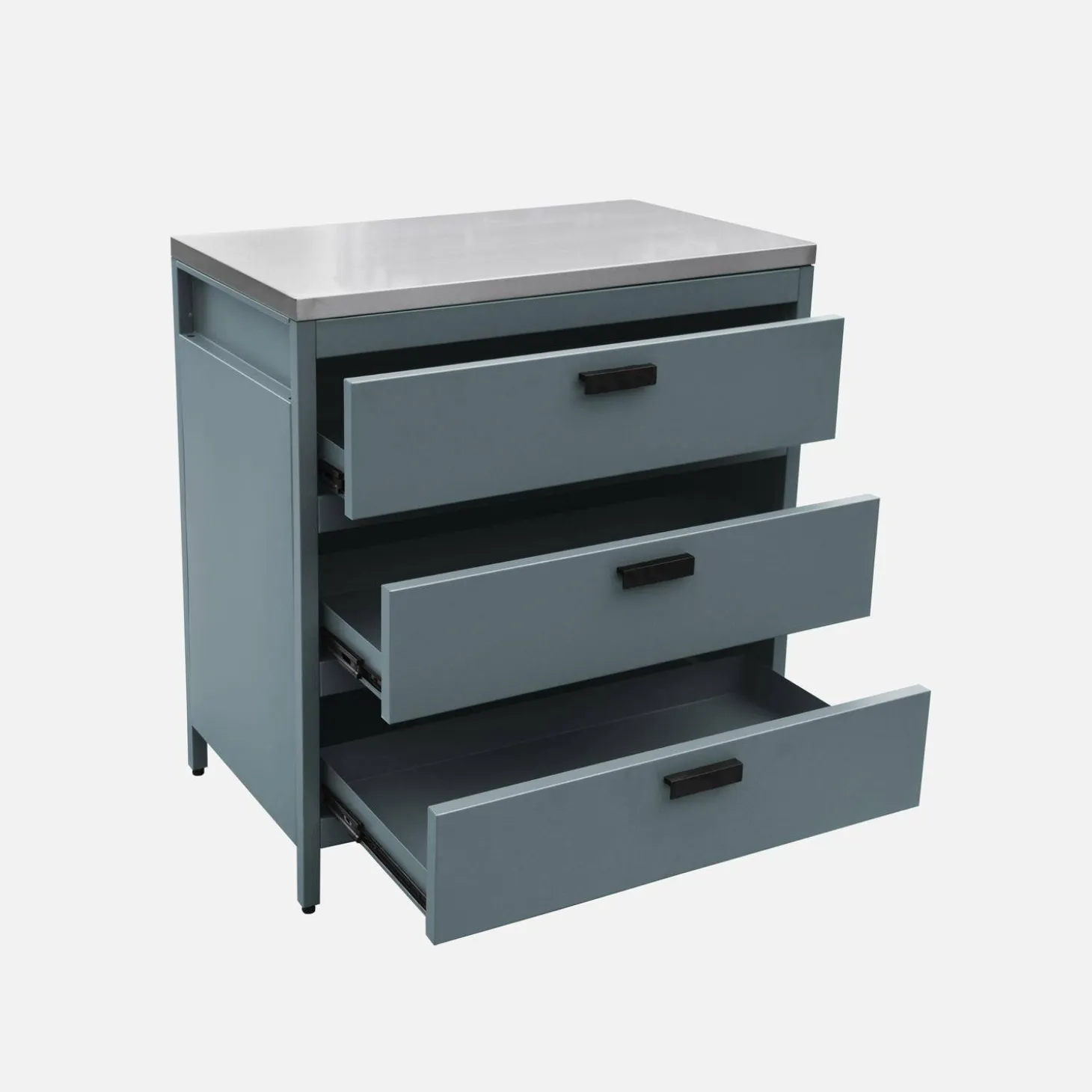 Steel outdoor kitchen 3 drawers L80cm