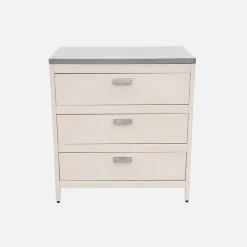 Steel outdoor kitchen 3 drawers L80cm