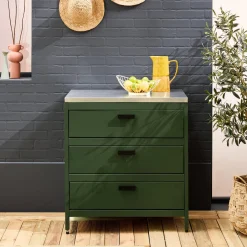 Steel outdoor kitchen 3 drawers L80cm