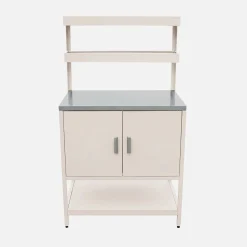 Steel outdoor kitchen 2 hanging shelves 2 doors L80cm
