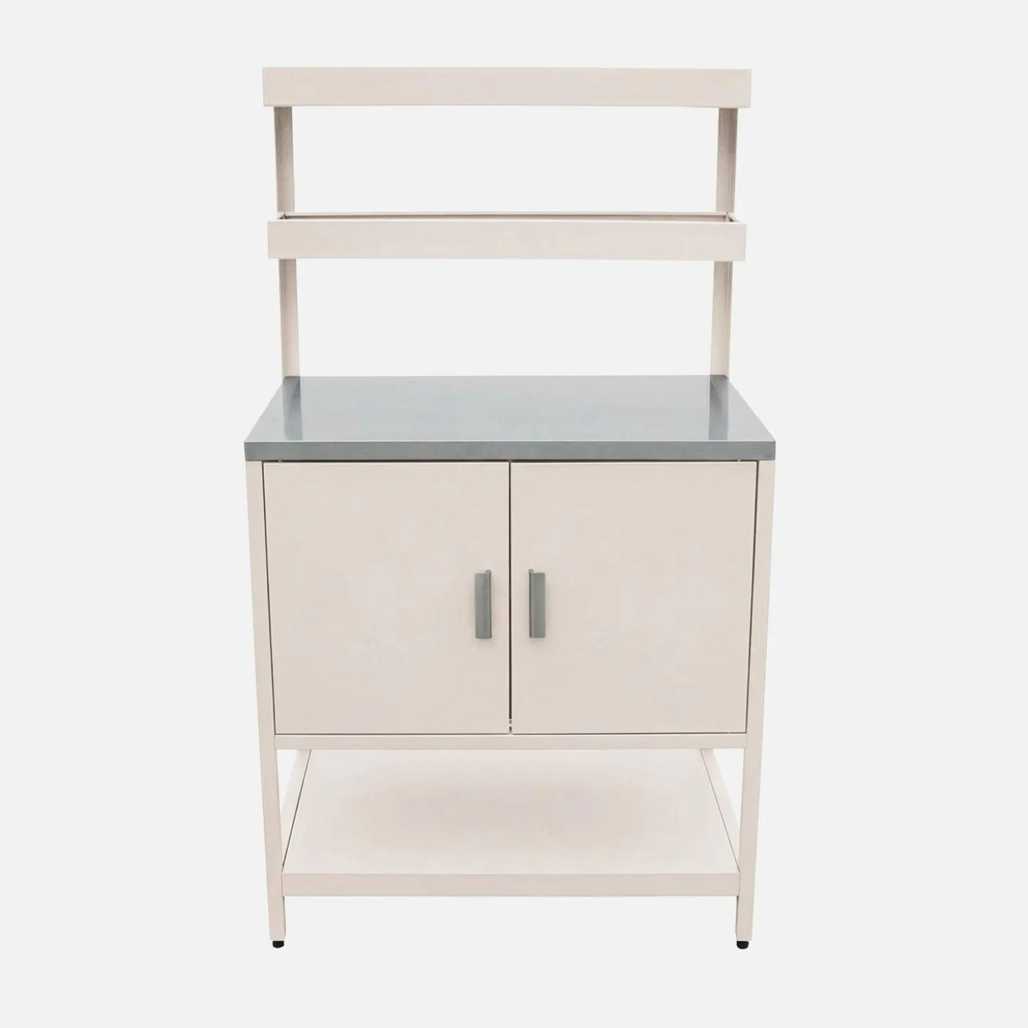 Steel outdoor kitchen 2 hanging shelves 2 doors L80cm