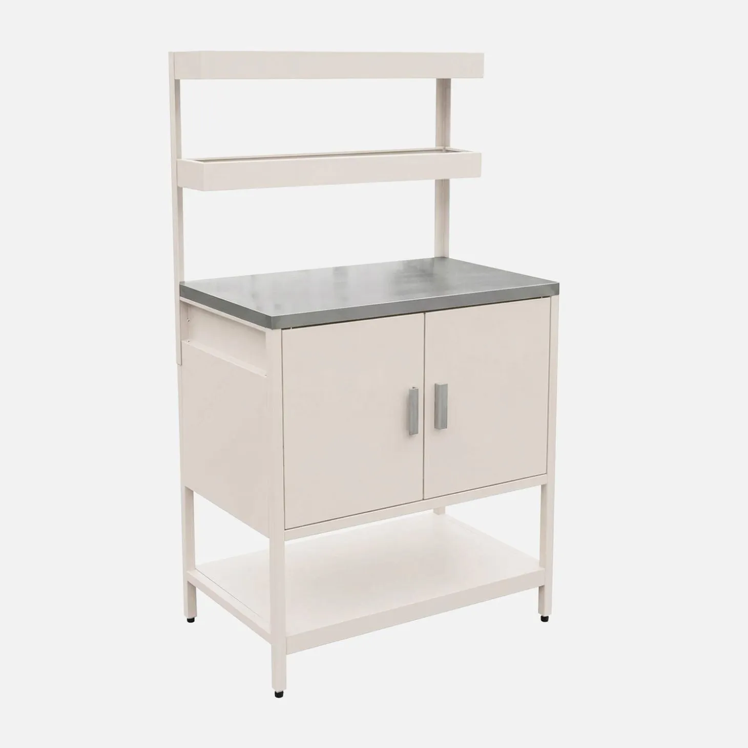 Steel outdoor kitchen 2 hanging shelves 2 doors L80cm