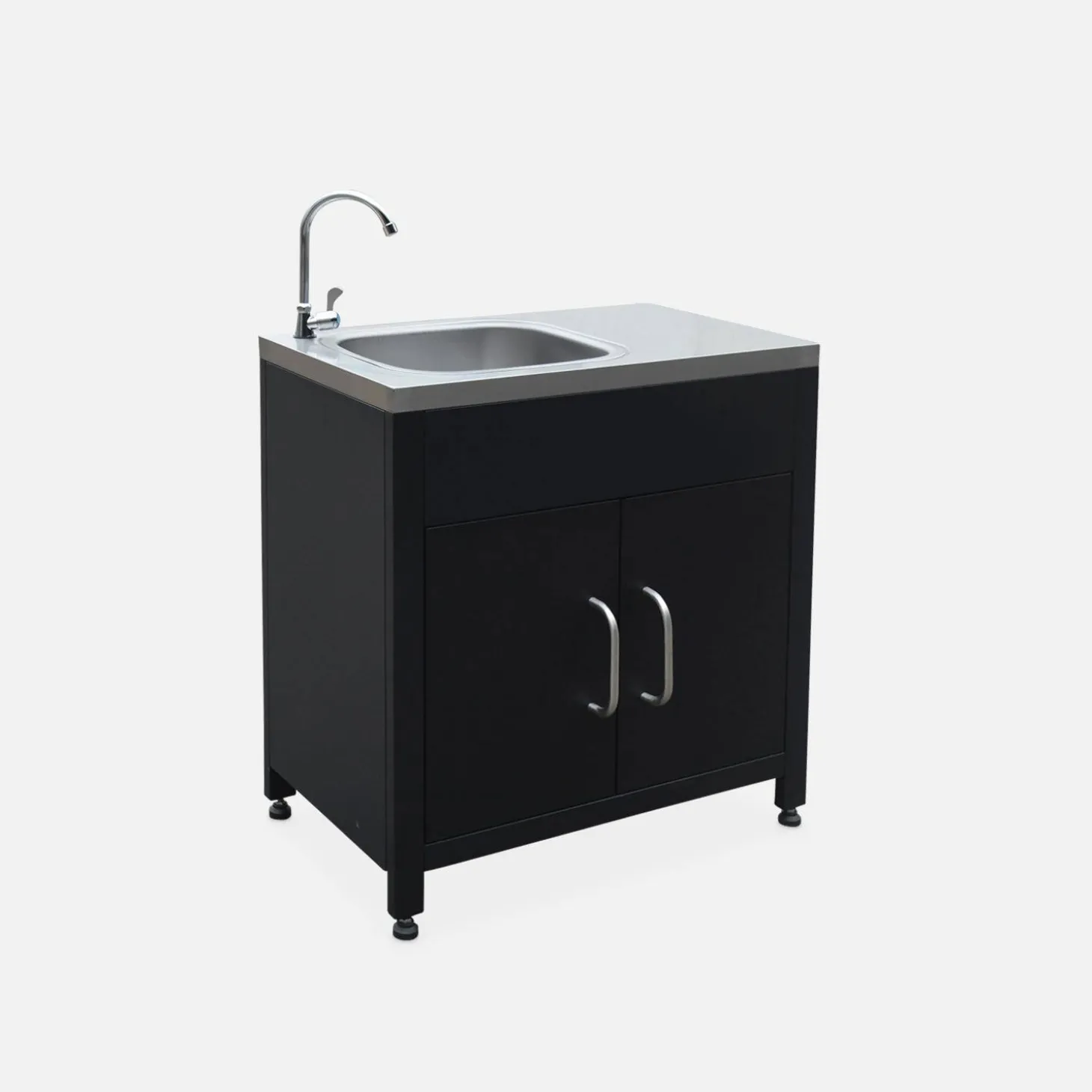 Steel outdoor kitchen with sink