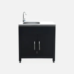 Steel outdoor kitchen with sink