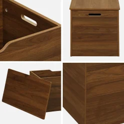 Storage box in walnut wooden decor