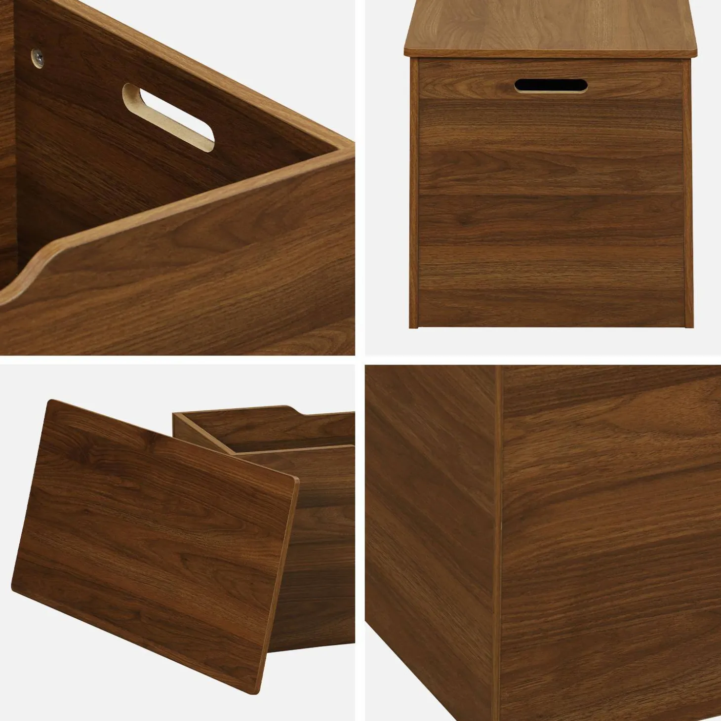 Storage box in walnut wooden decor