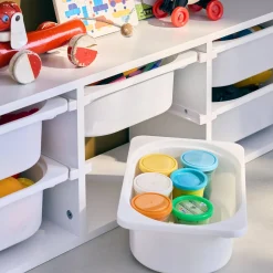 Storage unit for children, 6 plastic boxes