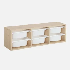 Storage unit for children, 6 plastic boxes