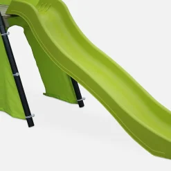 Swingset with 2 swings, slide, basketball hoop, climbing wall and tipi tent