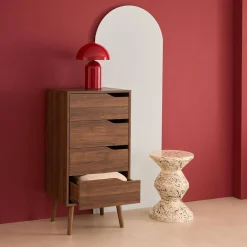 Tall chest of drawers wood decor 4 drawers