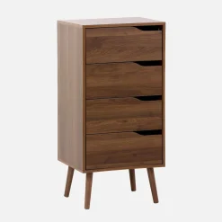 Tall chest of drawers wood decor 4 drawers