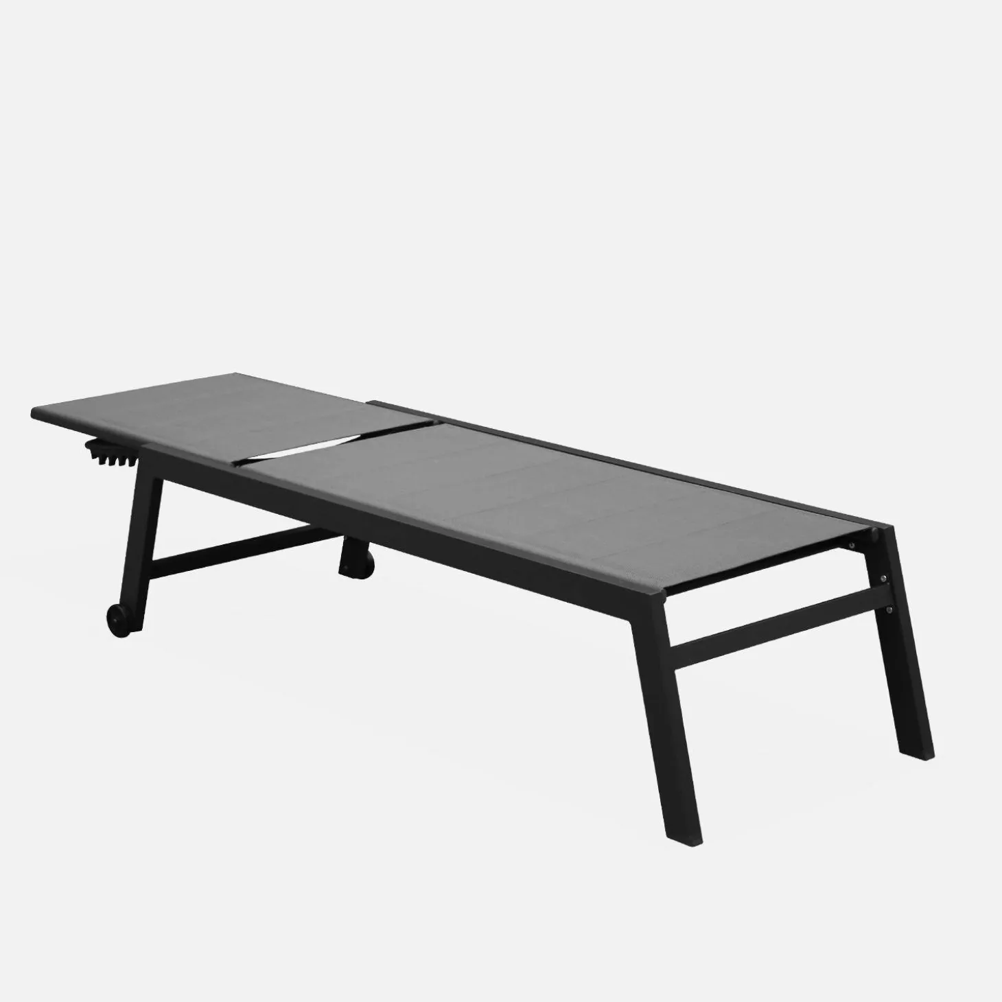 Textilene and aluminium sun lounger, 6 reclining positions