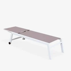Textilene and aluminium sun lounger, 6 reclining positions