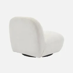 Textured terry swivel armchair