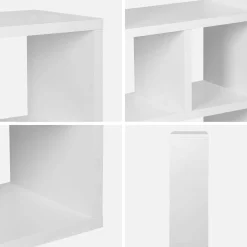 3-tier asymmetrical bookshelf with 6 compartments