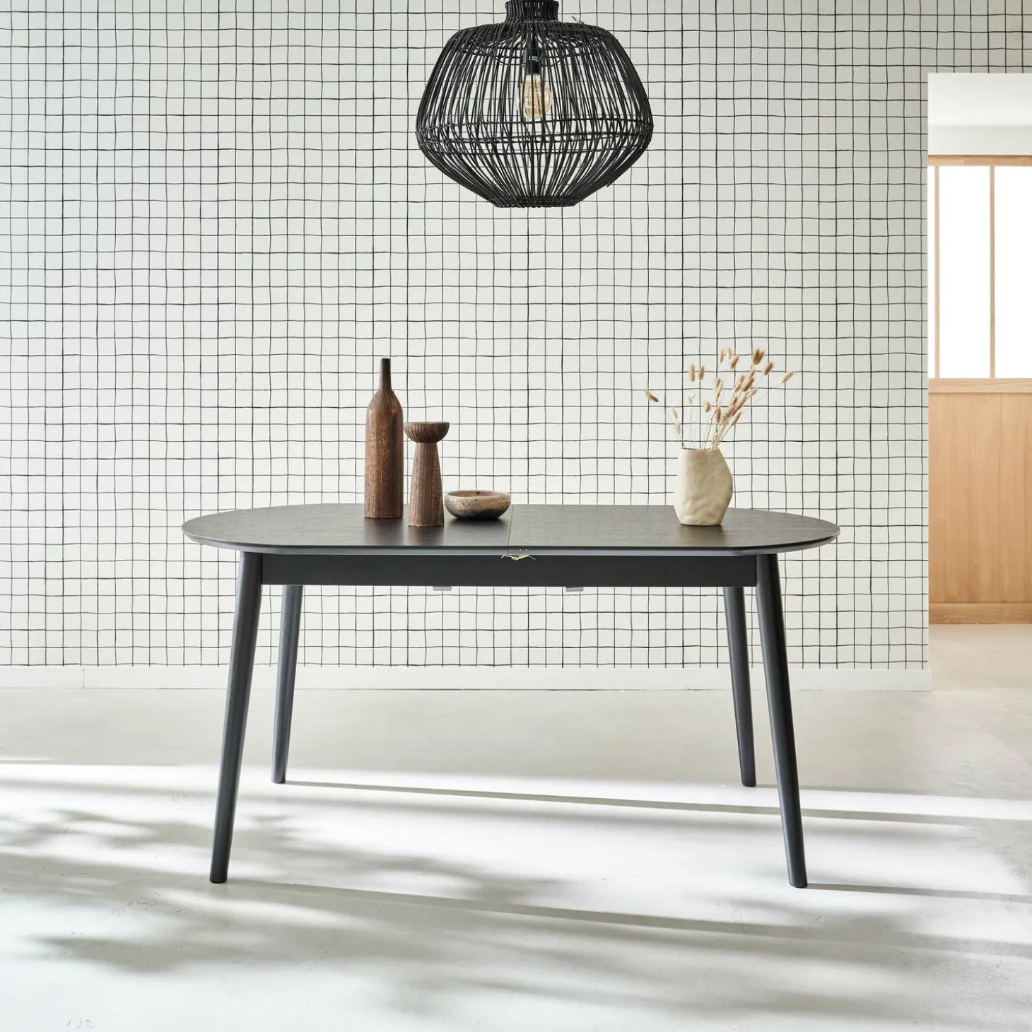 6 to 8-seater extendable oval dining table