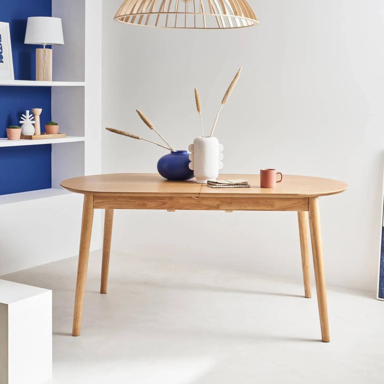 6 to 8-seater extendable oval dining table