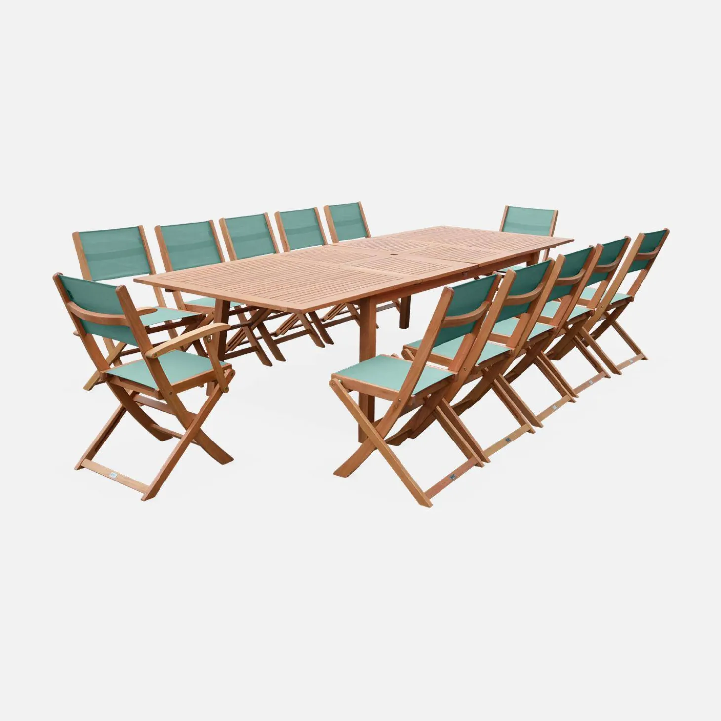 10 to 12-seater extendable wooden garden table