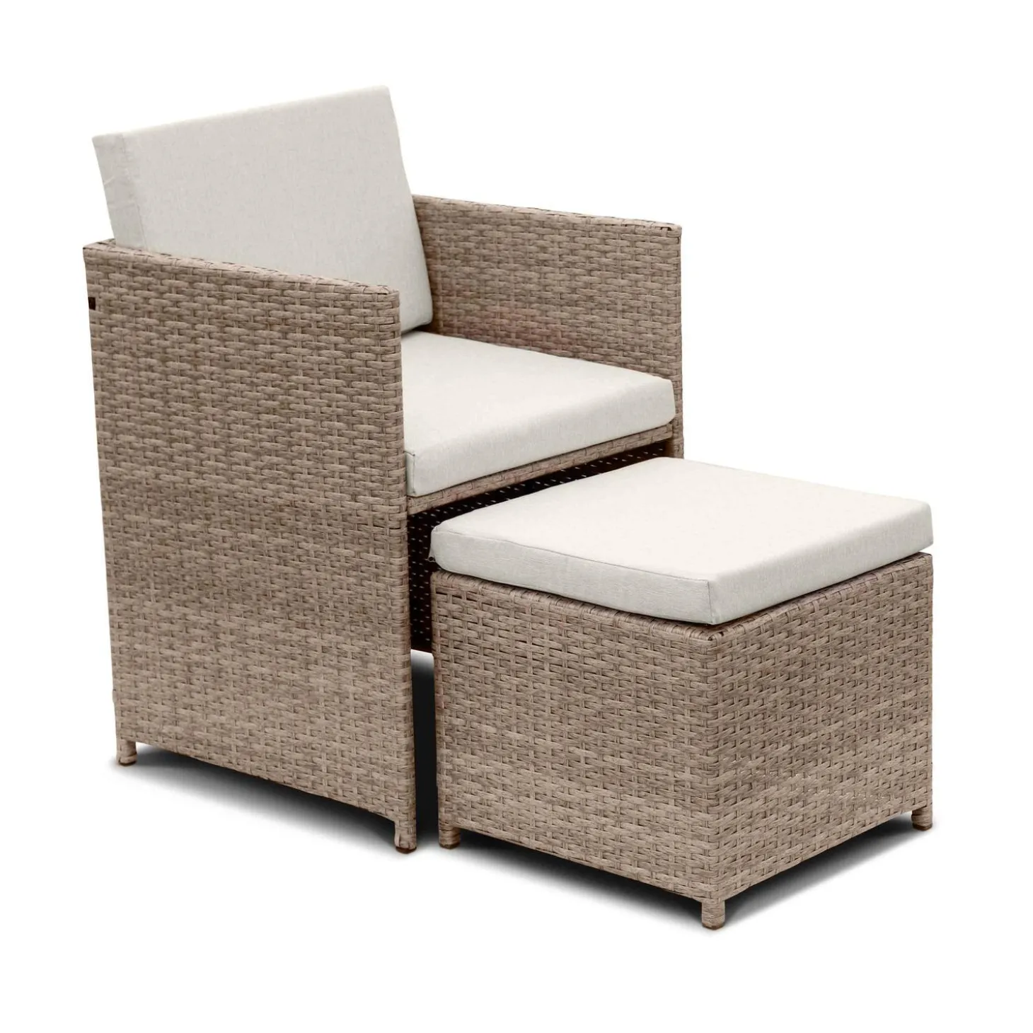 6 to 10-seater rattan cube table set with chairs