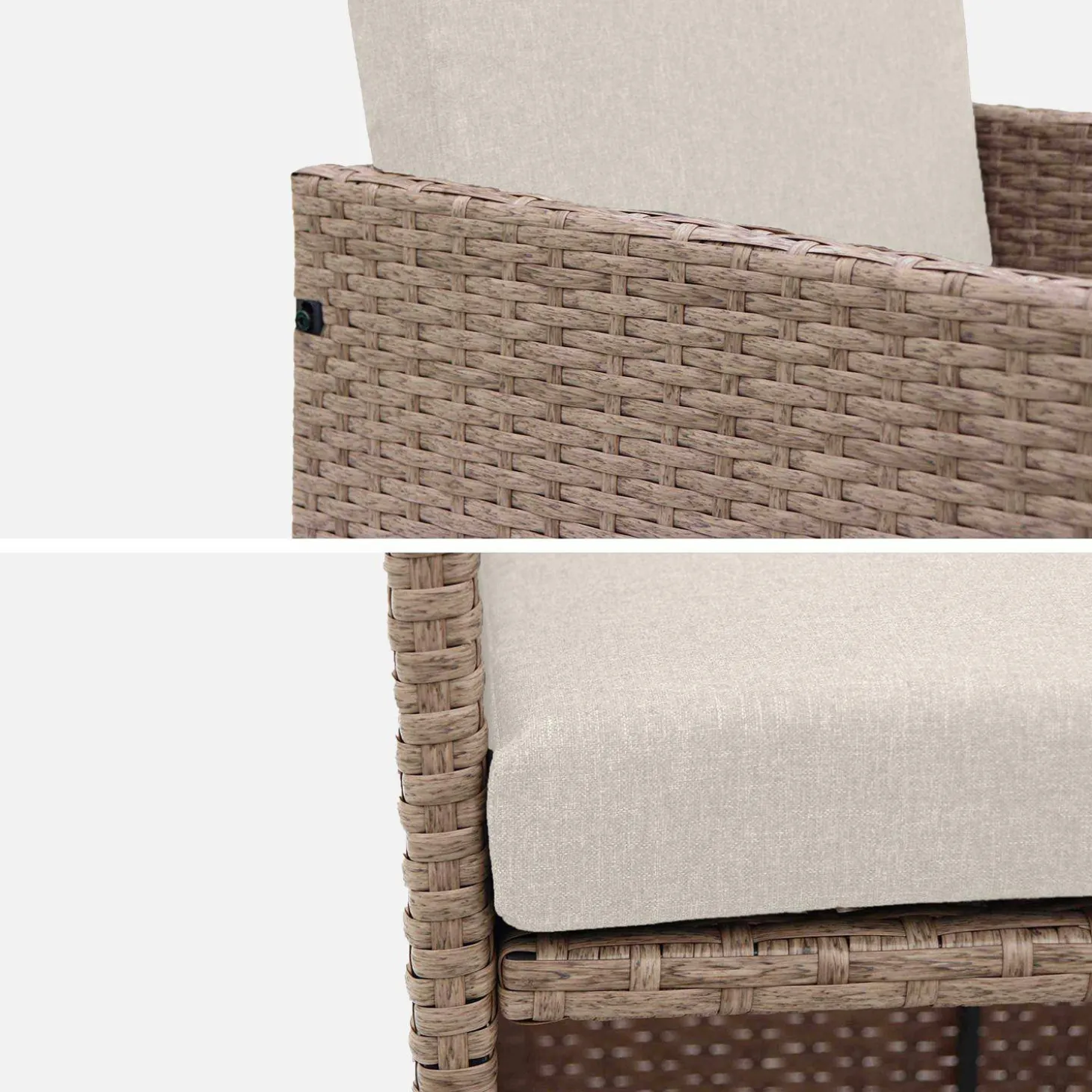 4 to 8-seater rattan cube table set with chairs
