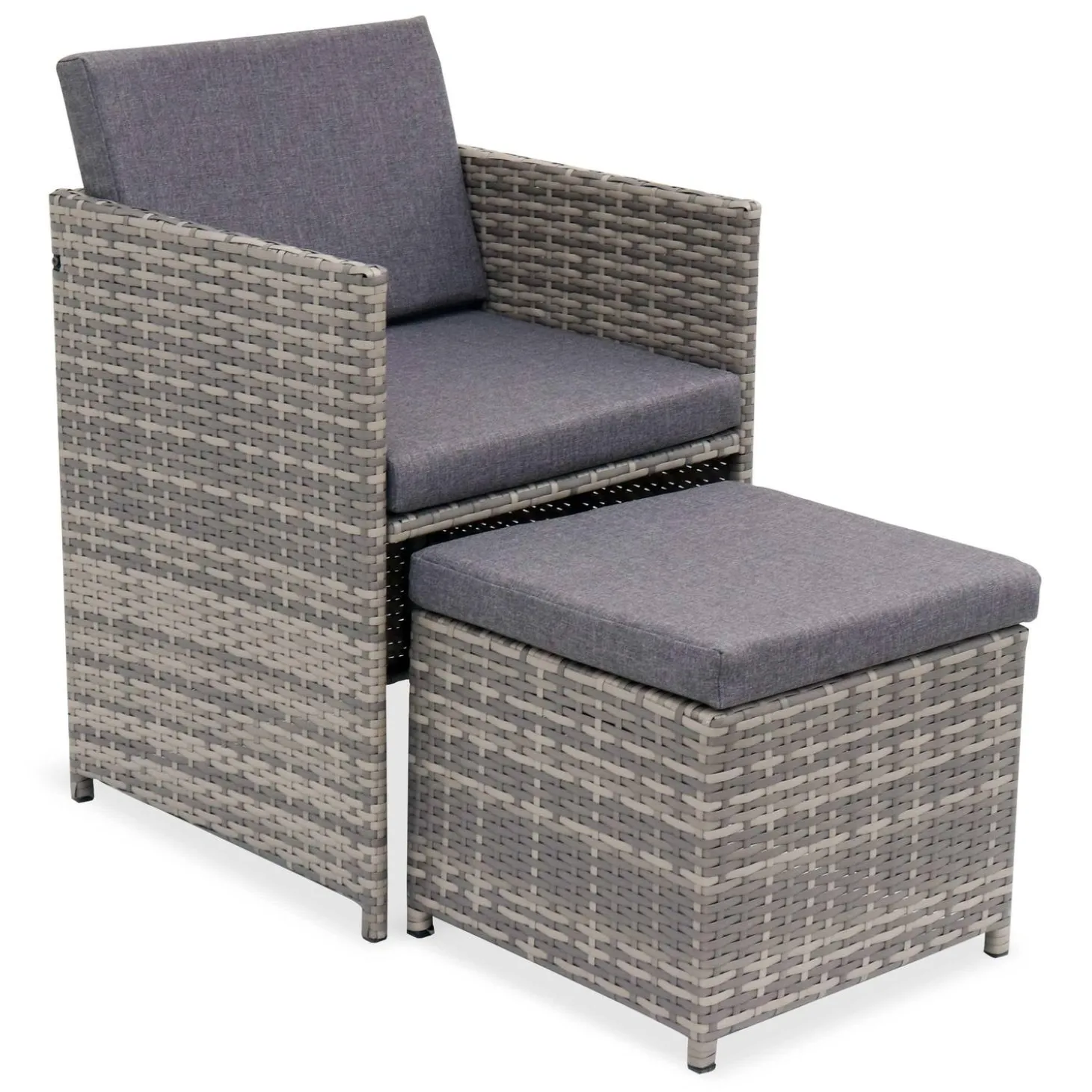 8 to 12-seater rattan cube table set with chairs