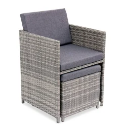 8 to 12-seater rattan cube table set with chairs