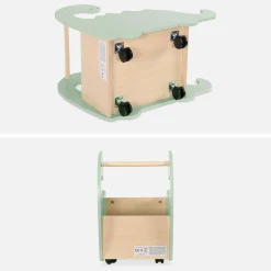 Toy box for children with wheels, dinasour